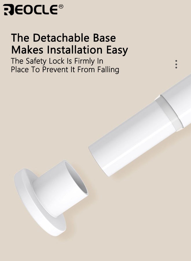 REOCLE 2PCS Adjustable Metal Telescopic Rod No Drilling Required Durable Spring Rod Easy Installation Stainless Steel Stick  for Clothes Drying Suitable for Bathroom Living Room Bedroom - Image 3