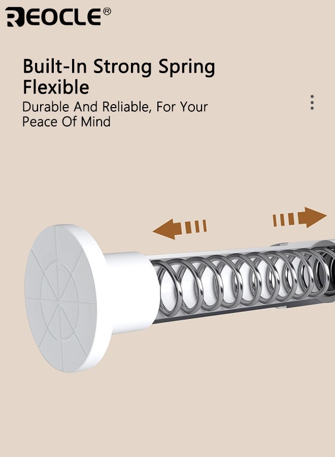 ريوكل قضيب تلسكوبي معدني قابل للتعديل من قطعتين لا يحتاج إلى حفر قضيب زنبركي متين سهل التركيب عصا من الفولاذ المقاوم للصدأ لتجفيف الملابس مناسب للحمام وغرفة المعيشة وغرفة النوم - Image 3