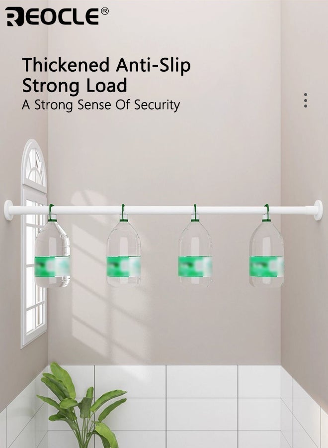 ريوكل قضيب تلسكوبي معدني قابل للتعديل من قطعتين لا يحتاج إلى حفر قضيب زنبركي متين سهل التركيب عصا من الفولاذ المقاوم للصدأ لتجفيف الملابس مناسب للحمام وغرفة المعيشة وغرفة النوم - Image 4