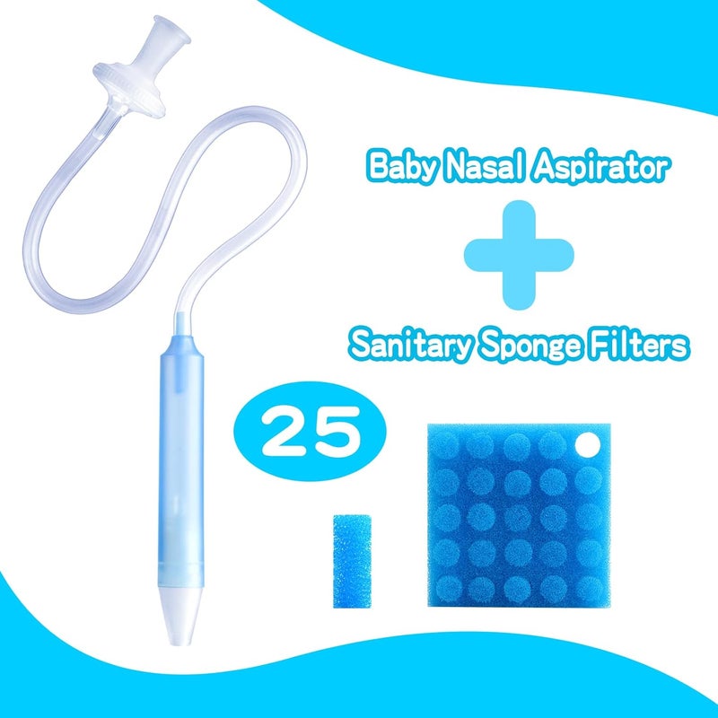 RDUNF Baby Nasal Aspirator with 25 Hygiene Filters Soft Silicone Tips Nose Cleaning Tweezer for Infants and Toddlers - Image 2