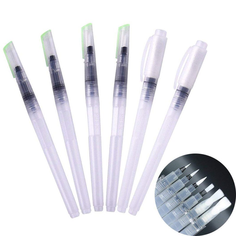 Hidak Hidak Watercolor Brush Pens color Painting Brushes Pen for Water Soluble Colored Pencils Water Color Markers Powdered Pigment Watercolor Back to School Art Supplies Set of 6