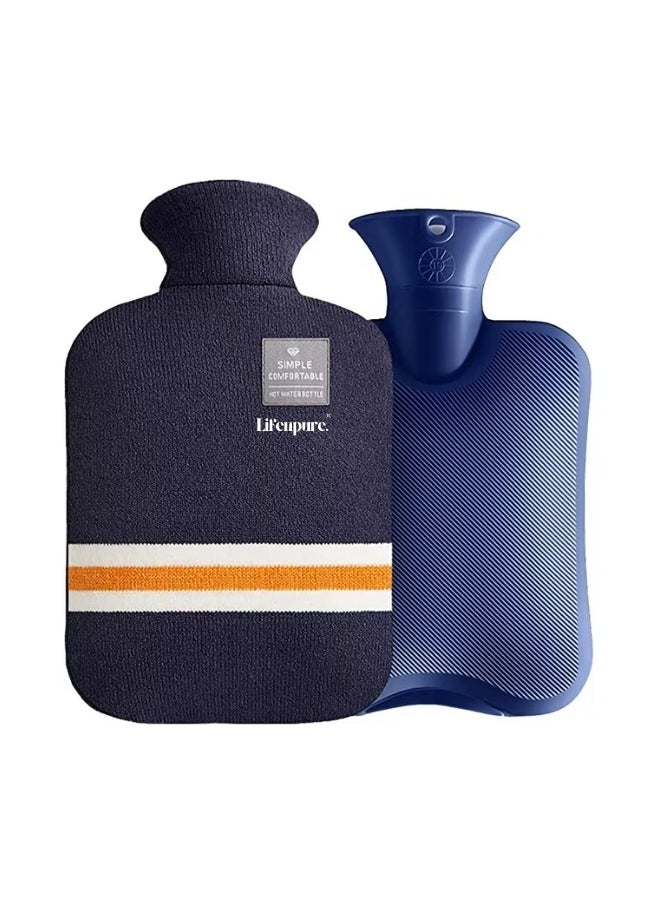 Lifenpure Lifenpure™ Hot Water Bag 2 Liter with Knit Cover Dark Blue  - Image 1