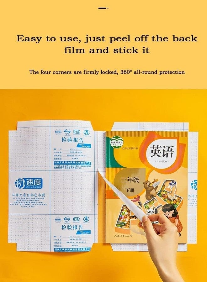 SPOLIK Transparent Book Cover Sticker Sheet, Waterproof Crafts, School Paper Textbook Case Cover, Self-Adhesive (Set of 60) - Image 3