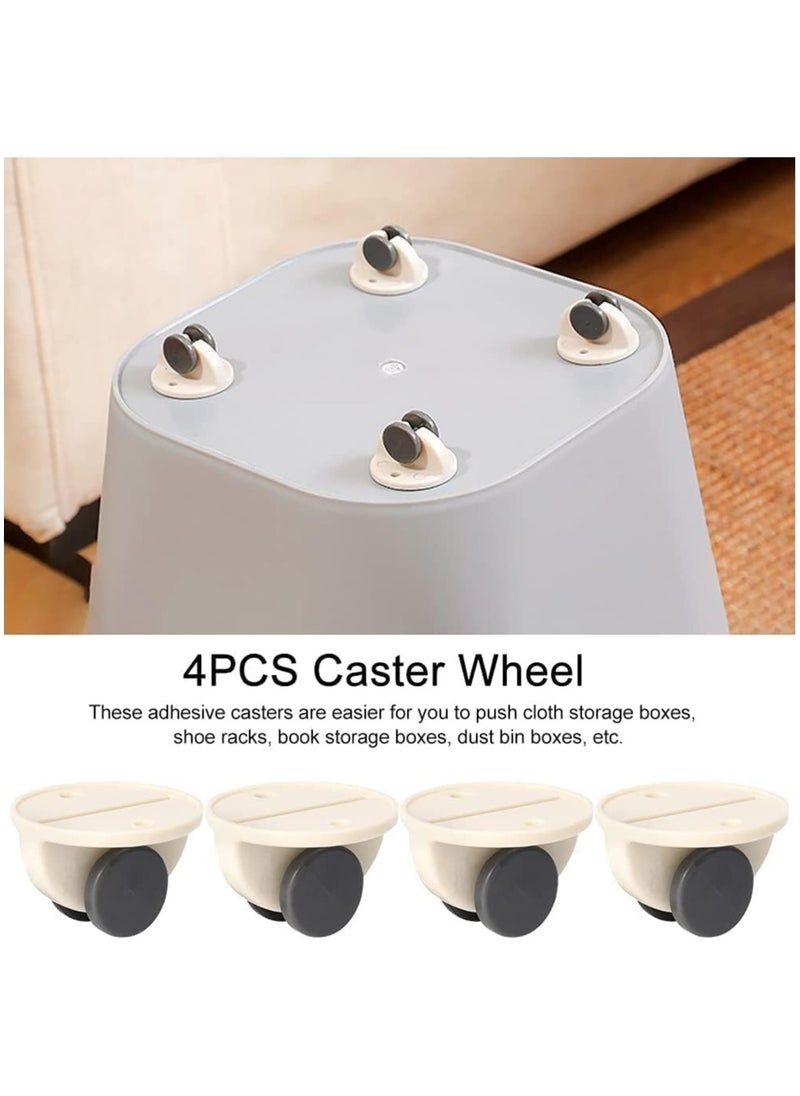 Fresh 4PCS Self Adhesive Wheels Caster Heavy Duty Paste Type Universal Pulley Castors Mini Swivel Caster Wheels with 360 Degree Rotation for Furniture Storage Boxes Cabinet Drawer Trash