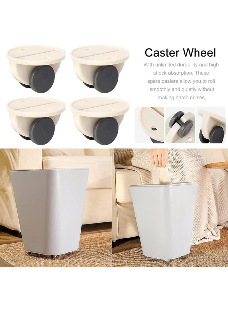 Fresh 4PCS Self Adhesive Wheels Caster Heavy Duty Paste Type Universal Pulley Castors Mini Swivel Caster Wheels with 360 Degree Rotation for Furniture Storage Boxes Cabinet Drawer Trash