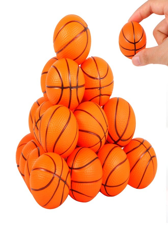Urspasol 20 PCS 1.6 inch Foam Basketball Stress Ball Small Mini Sports Squeeze Ball Basketball Party Favors for Kids Stress Relief Toy School Carnival Reward - Image 1