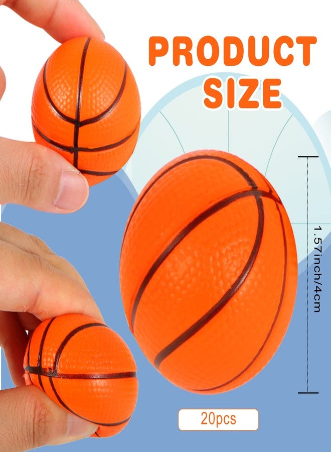 Urspasol 20 PCS 1.6 inch Foam Basketball Stress Ball Small Mini Sports Squeeze Ball Basketball Party Favors for Kids Stress Relief Toy School Carnival Reward - Image 3