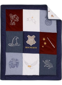 NoJo NoJo Warner Brothers Harry Potter Welcome Little Wizard Navy, Burgundy, Denim Blue and White, Appliqued 3 Piece Crib Bedding Set  - Image 2