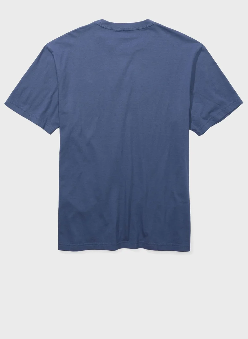 American Eagle Embroidered Graphic Crew Neck T-Shirt