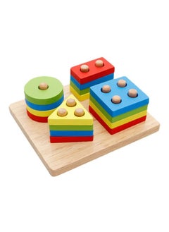 ORiTi 17 Pieces Geometry Shape Match Toys Cm Detachable And Removable Blocks For Upto 12 Months Age Group Kids 12x12x10cm  - Image 1
