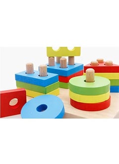ORiTi 17 Pieces Geometry Shape Match Toys Cm Detachable And Removable Blocks For Upto 12 Months Age Group Kids 12x12x10cm  - Image 4