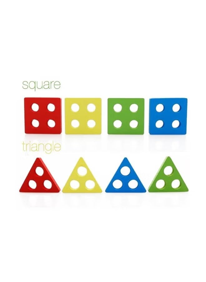 ORiTi - 17 Pieces Geometry Shape Match Toys Cm Detachable And Removable Blocks For Upto 12 Months Age Group Kids 12x12x10cm - Image 1