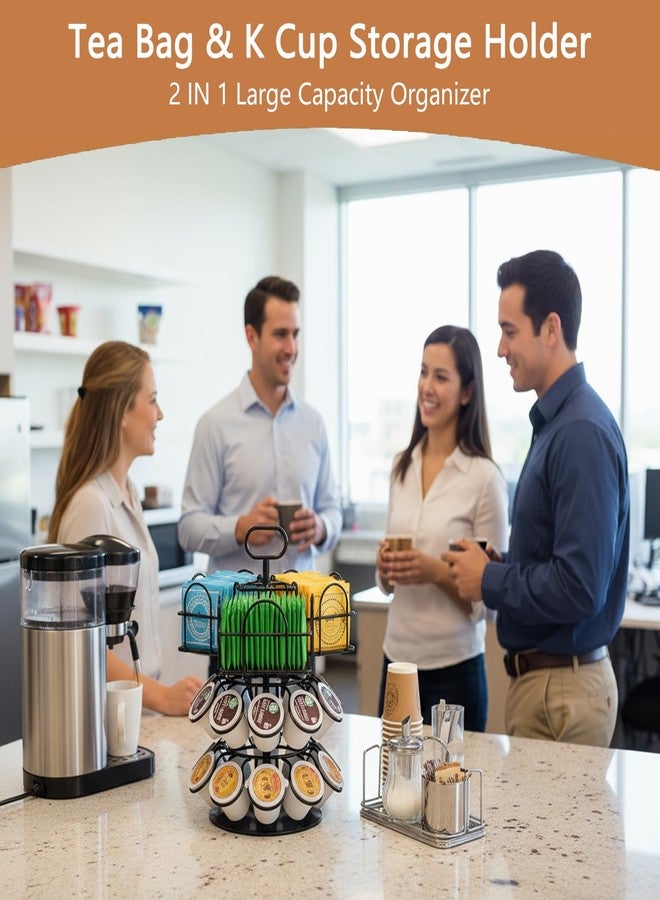 حامل كبسولات قهوة Chemliy K Cup، حامل دوار لـ 20 كبسولة قهوة و60 كيس شاي، منظم كبسولات قهوة دوار لسطح الطاولة - Image 4