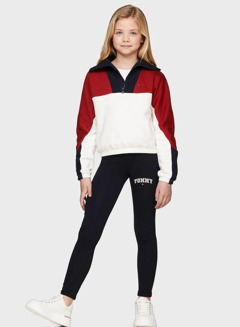 TOMMY HILFIGER Youth Colorblock Half Zip Sweatshirt