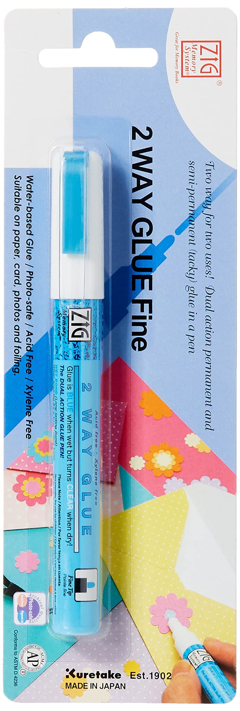 Zig 2Way Glue Pen Carded Fine Tip