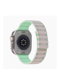 Contrast Color Silicone Rubber Integrated Watch Band Strap for Apple Watch Compatible with 42mm 44mm 45mm 49mm