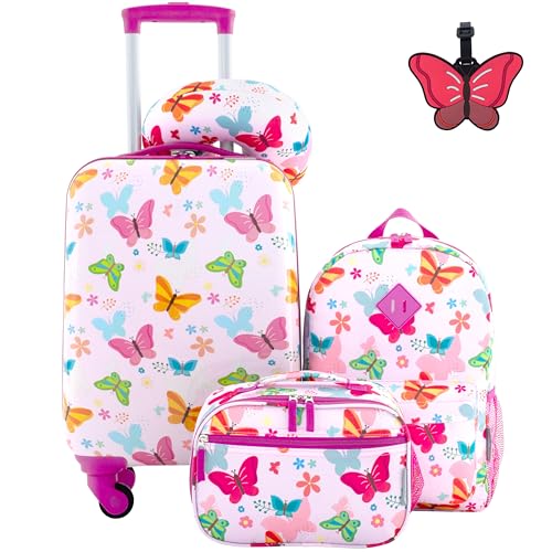 Travelers Club 5 Piece Kids' Luggage Set, Butterfly - Image 1