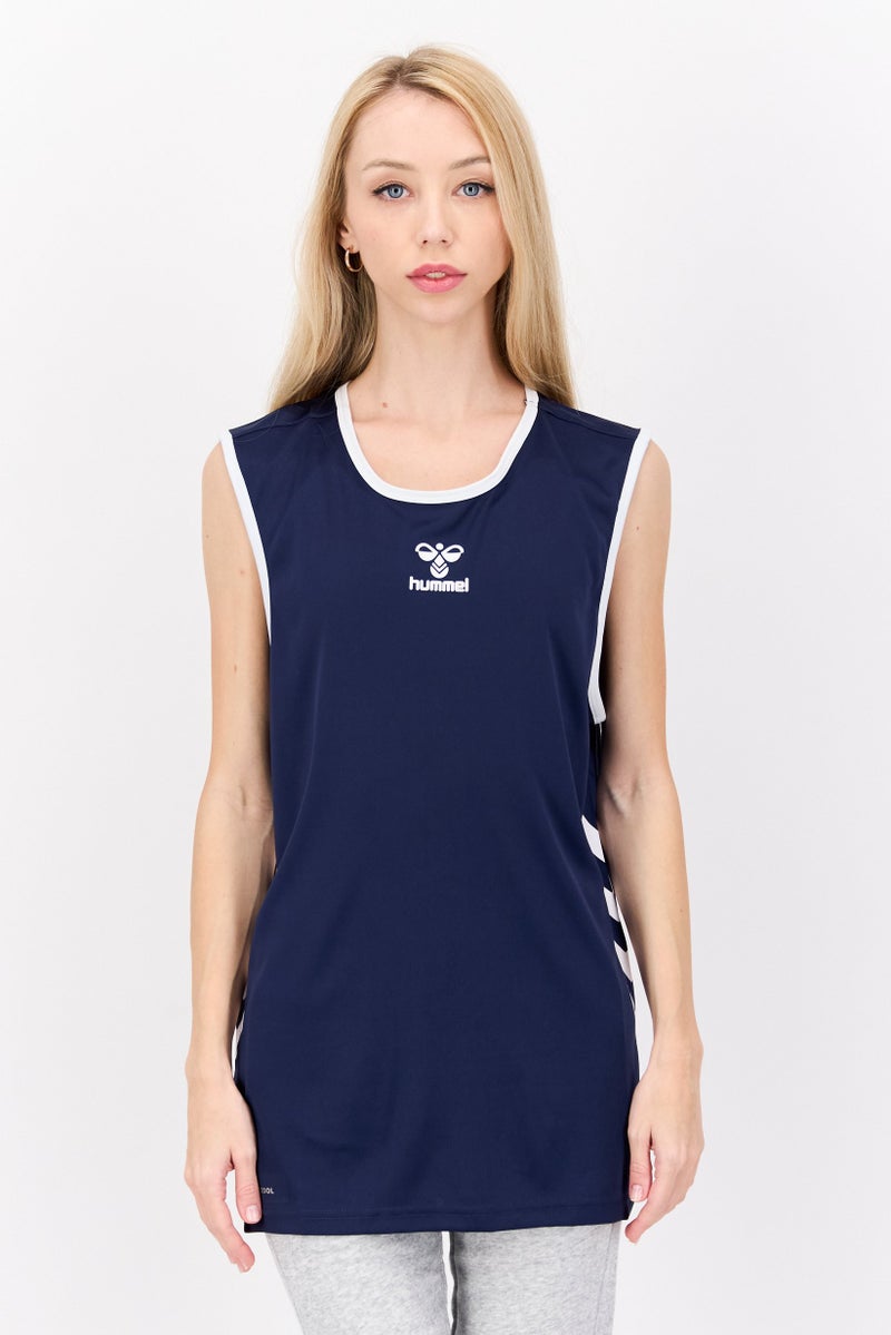 Hummel Women Sportswear Fit Sleeveless Basketball Jersey Top, Navy  - Image 1