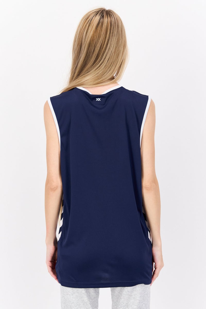Hummel Women Sportswear Fit Sleeveless Basketball Jersey Top, Navy  - Image 2