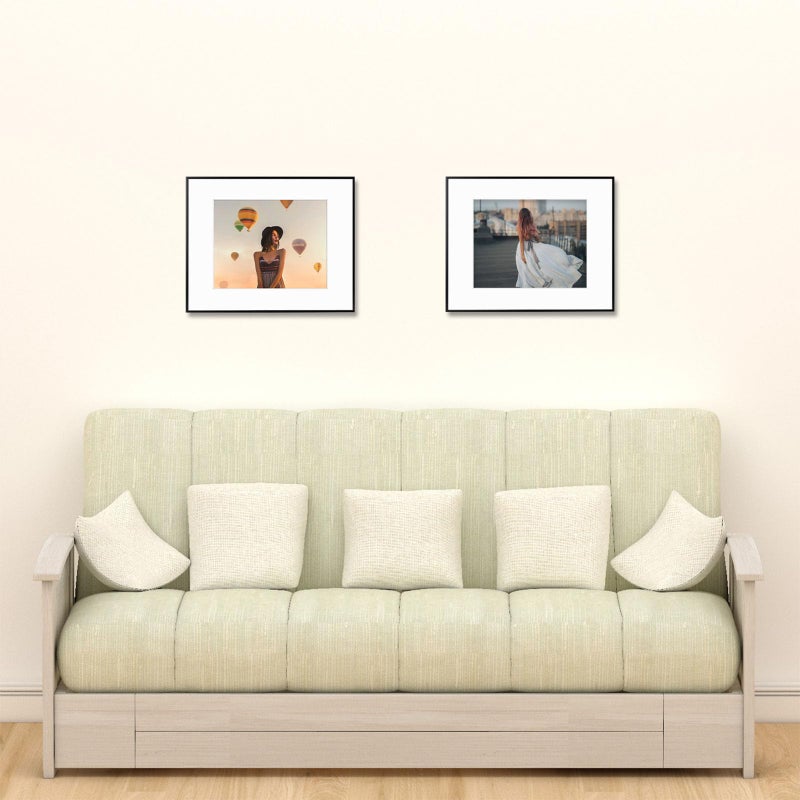 Frametory, 16x20 Aluminum Picture Frame - 16 x 20 Black Frame with Removable Mat for 11 x 14 Photo - 20 by 16 Durable Metal Frame with Real Glass - Sawtooth Hanger for Easy Wall Display - 1 Pack - Image 5