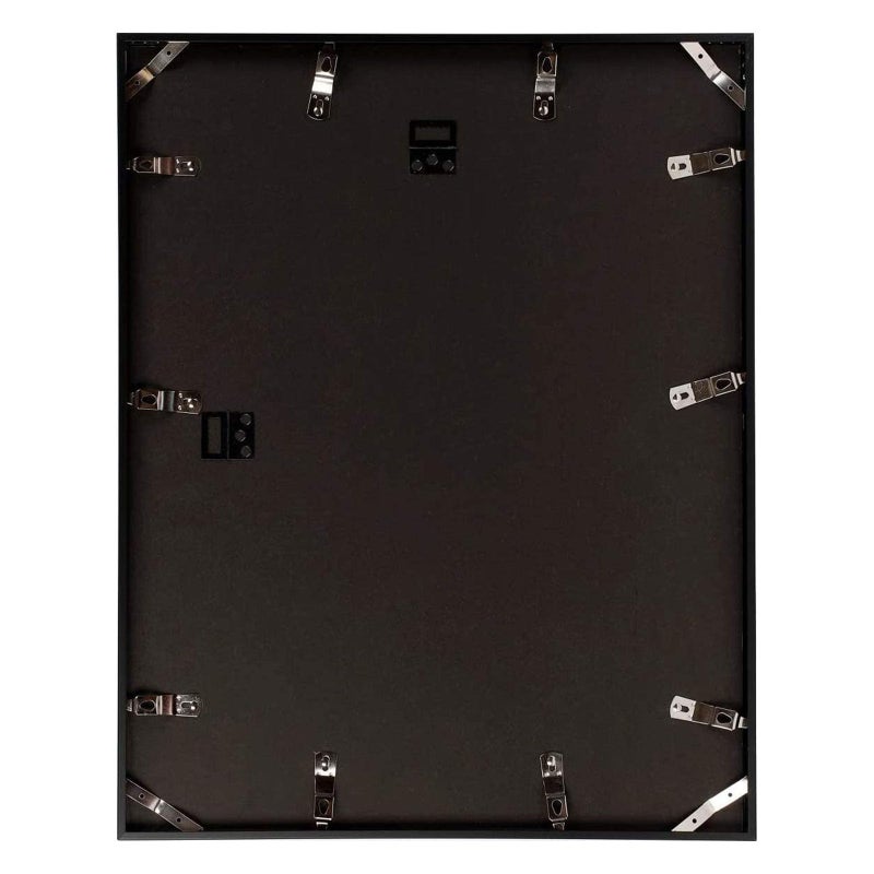Frametory, 16x20 Aluminum Picture Frame - 16 x 20 Black Frame with Removable Mat for 11 x 14 Photo - 20 by 16 Durable Metal Frame with Real Glass - Sawtooth Hanger for Easy Wall Display - 1 Pack - Image 2