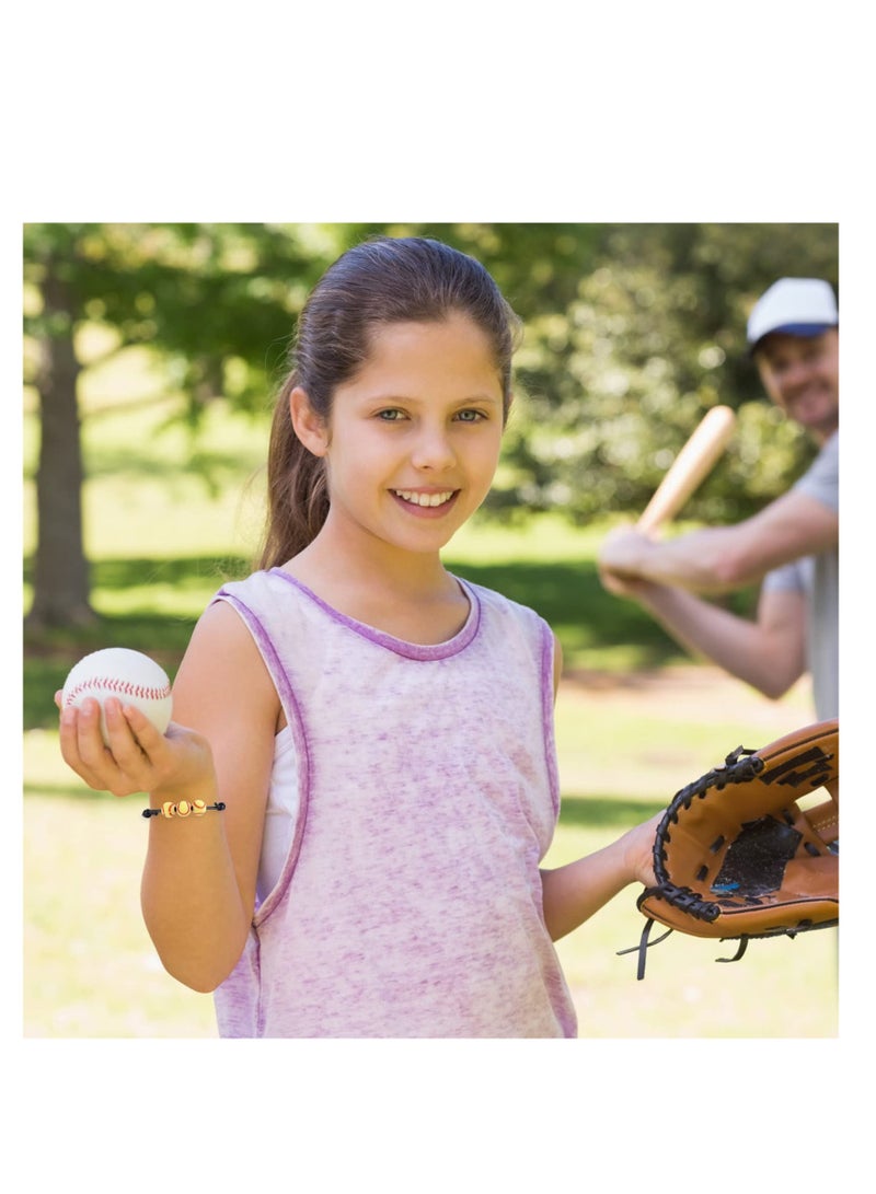 SYOSI 20 Pcs Softball Charm Bracelets, Yellow Softball Beads Adjustable Inspirational Sport Ball Wristbands for Teens Adults Sport Birthday Party Gift Softball Favors for Team - Image 3