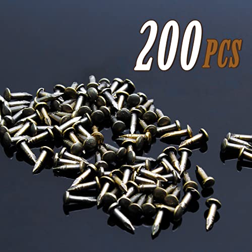 BokWin 200 Pcs Tiny Brad Nails Bronze String Art Nails 1.2x6mm Wood Finish Nails for DIY Pictures Boxes Decorative Household Accessories - Image 2