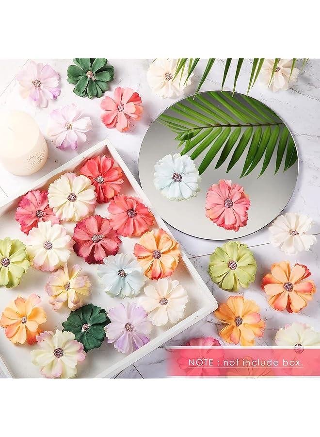 erorex Silk Daisies Faux Flowers Heads For Crafts Artificial Flowers Embellishments Mini Diy Wreath Scrapbooking And Holiday Wedding Party Home Garden Decoration 150Pcs Random Colors - Image 4