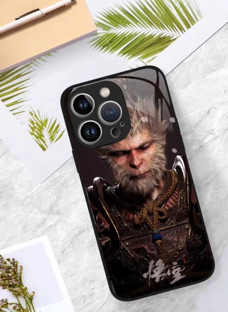 Apple iPhone 15 Pro Case Game Black Myth Wukong Pattern Anti-drop Protection Ultra-Thin Case with Shockproof Buffering, Anti-Scratch and Fingerprint Protection, 15 Pro 6.1-inch Black Case - Image 4