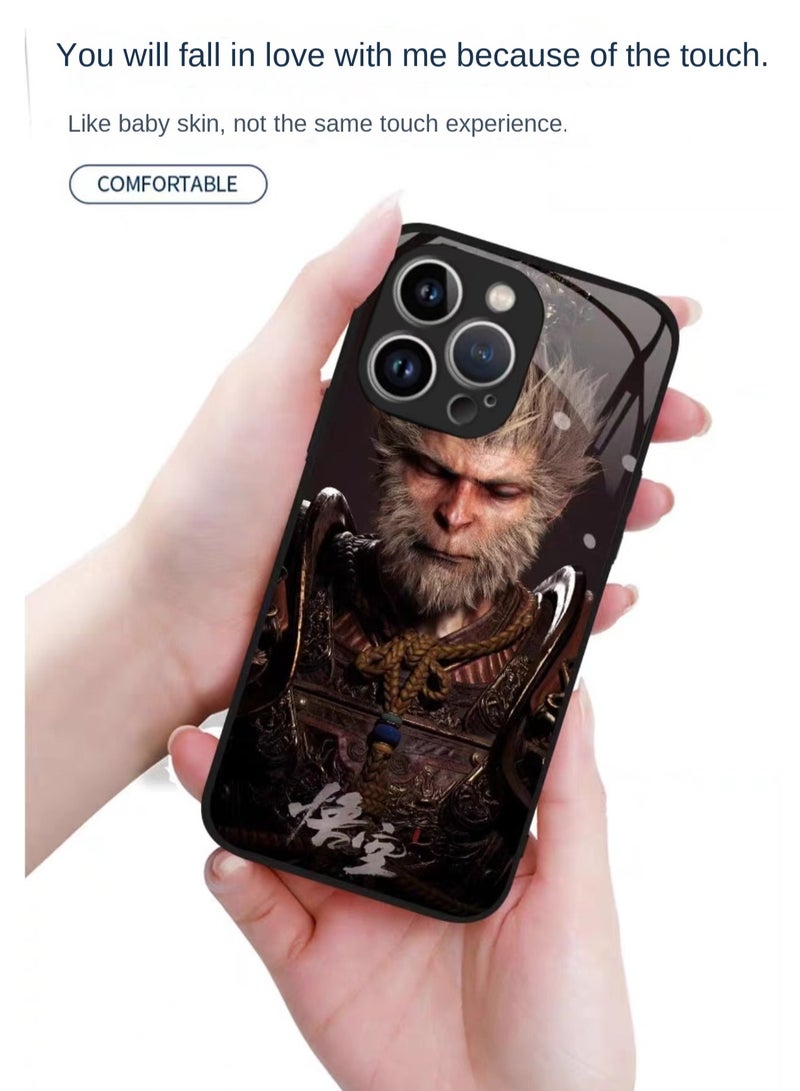 Apple iPhone 15 Pro Case Game Black Myth Wukong Pattern Anti-drop Protection Ultra-Thin Case with Shockproof Buffering, Anti-Scratch and Fingerprint Protection, 15 Pro 6.1-inch Black Case - Image 3