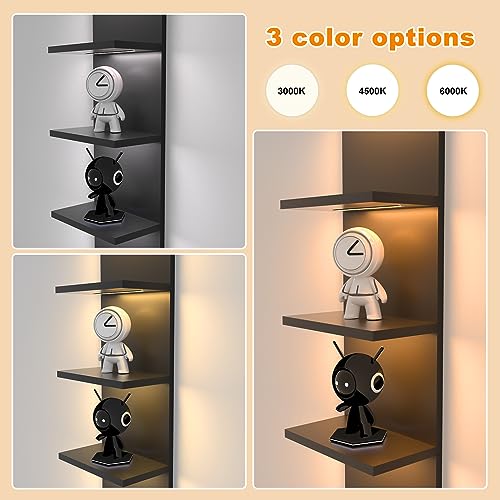 Homaterial 5 Tier Wall Shelf Unit, Black Modern Vertical Lack Wall Shelves with Light, Wall Mount, Floating Column Home Decor Shelves for Bedroom, Living Room, Vanity Storage Display - Image 5