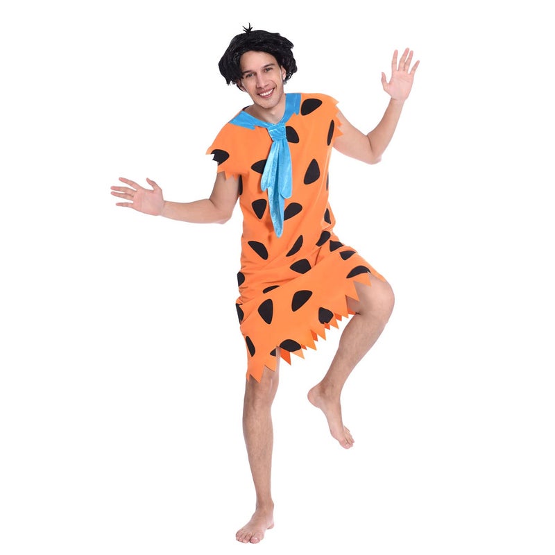 Amscan 9906702 Adult Mens Warner Bros Fred Flintstone Fancy Dress Costume (Medium), Orange - Image 2