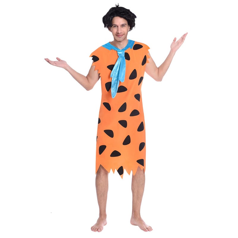 Amscan 9906702 Adult Mens Warner Bros Fred Flintstone Fancy Dress Costume (Medium), Orange - Image 1