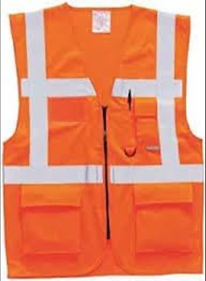 ABBASALI Safety Vest Reflective Fabric Vest with Reflective Stripes Zip  - Image 1