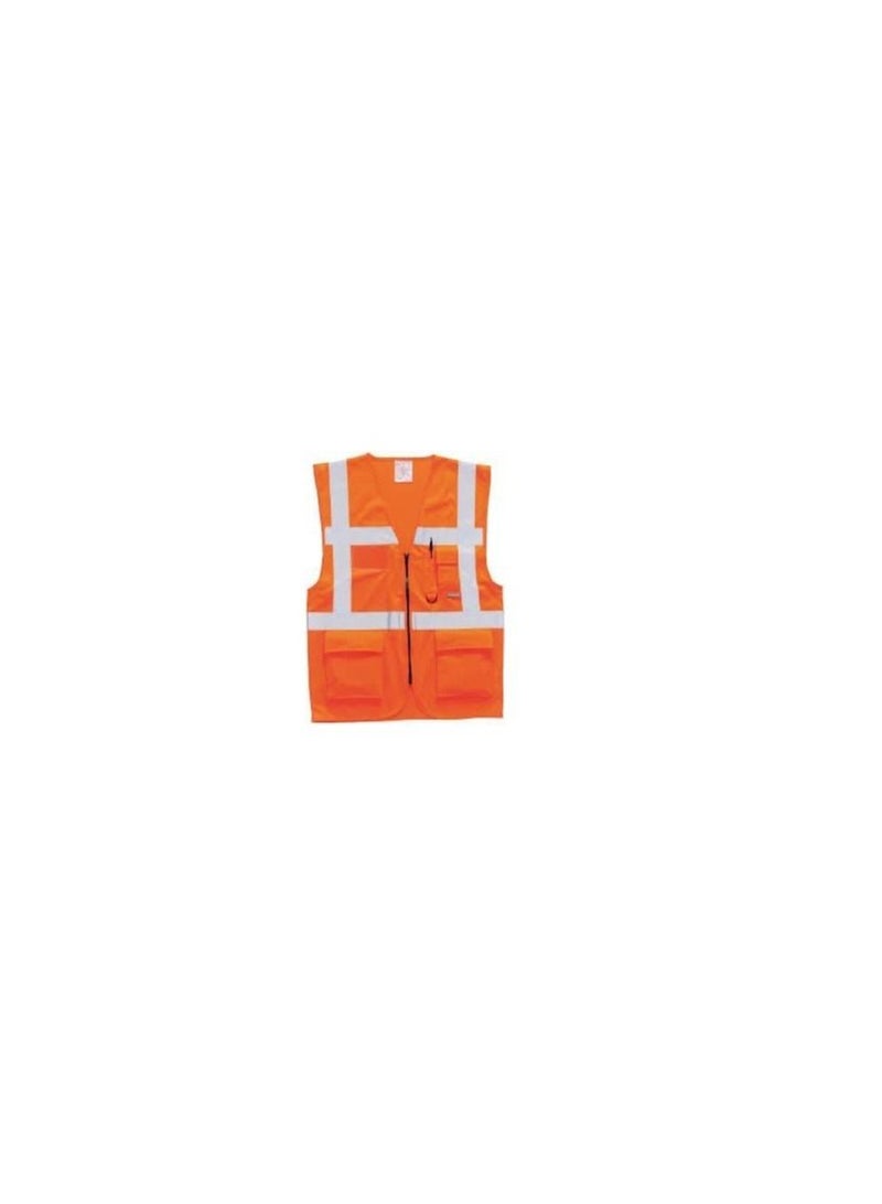ABBASALI Safety Vest Reflective Fabric Vest with Reflective Stripes Zip  - Image 3