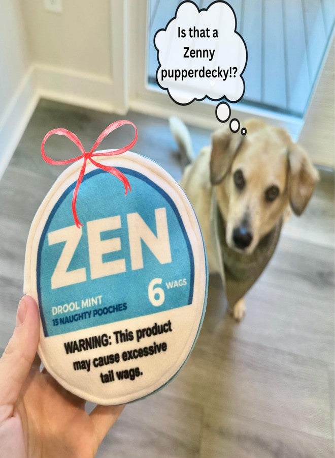 Nestpark Zen Pupper Deckies Parody Dog Toy - Plush Squeaky and Crinkle Funny Dog Toy - Drool Mint - Image 2