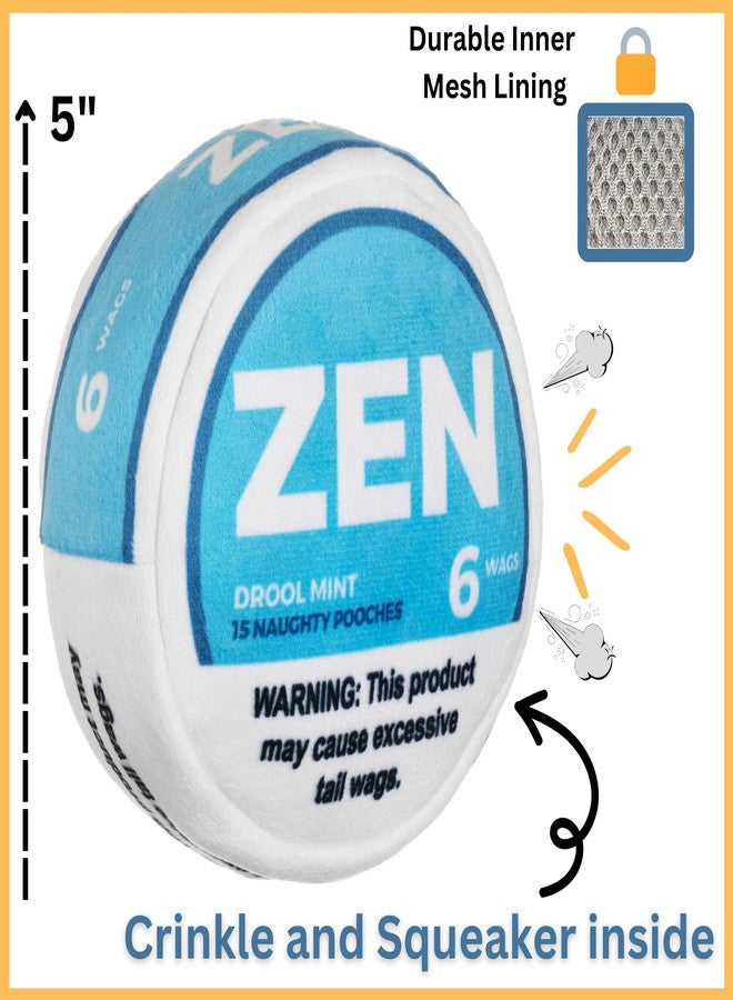 Nestpark Zen Pupper Deckies Parody Dog Toy - Plush Squeaky and Crinkle Funny Dog Toy - Drool Mint - Image 5