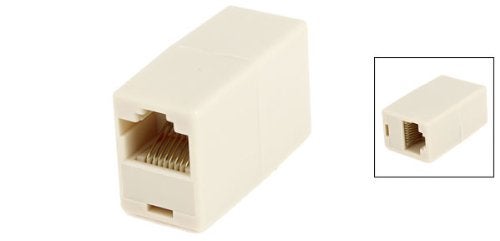uxcell RJ45 Double Female Plug Telephone Adapter Connector for Landline Telephone, Beige - Image 3