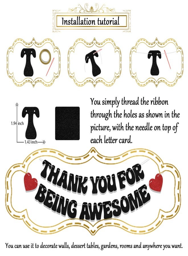 WFKLDF Thank You for Being Awesome Banner We Appreciate You Banner Teacher Employee Appreciation Decorations Job Change Going Away Party Decor Supplies - Image 2