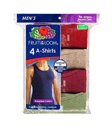 Fruit of the Loom Men's A-Shirt (Pack of 4), Assorted, X-Large - Image 3