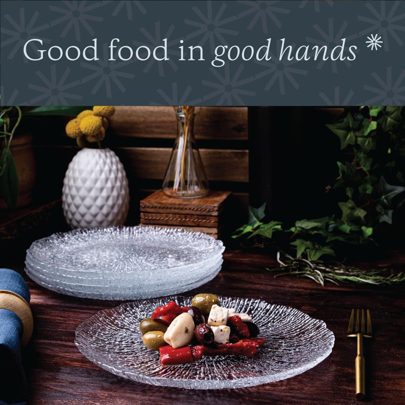 Vikko طقم أطباق سلطة فيكو من 6 أطباق زجاجية 85 بوصة لأطباق الحلوى والسلطة والمقبلات بتصميم زجاجي أنيق ومُحكم التراص، آمنة في غسالة الصحون - Image 4