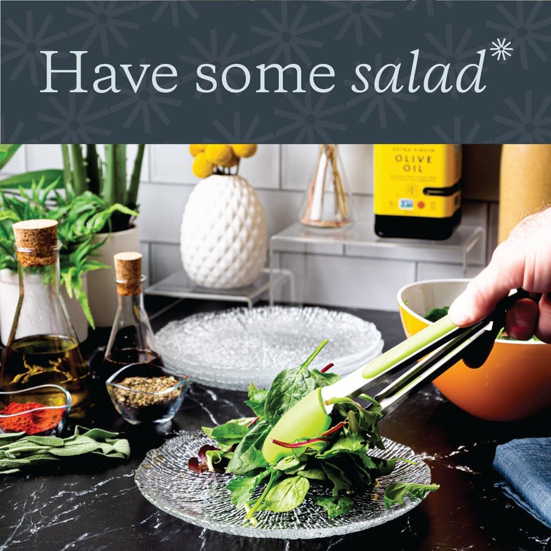 Vikko طقم أطباق سلطة فيكو من 6 أطباق زجاجية 85 بوصة لأطباق الحلوى والسلطة والمقبلات بتصميم زجاجي أنيق ومُحكم التراص، آمنة في غسالة الصحون - Image 5