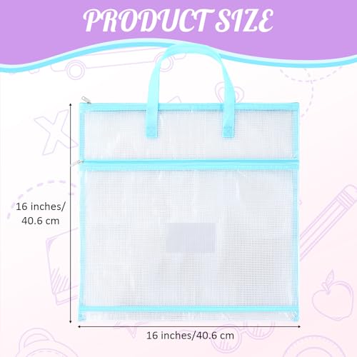 Clysee 5 Pcs Sew Project Bags 16 x 16 Inch Quilting Craft Organizer Storage Bags with Handle and Pocket Jumbo Sew Quilting Mesh Bags for Quilters Knitting Stitching Crafter 5 ColorsMacaron - Image 3