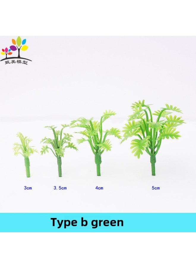 Miniature Plastic Flower Grass Model Micro Landscape Lotus Leaf Small Grass Flowers Diy Handmade Sandbox Scenery Materials-Color:B Green 3cm A Tree - Image 1