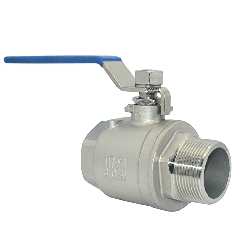 DAN SPEED 1-1/2 Inch Male x Female NPT Ball Valve S304 Stainless Steel,Full Port Heavy Duty for Water, Oil, and Gas,1000WOG (1-1/2 inch) - Image 1