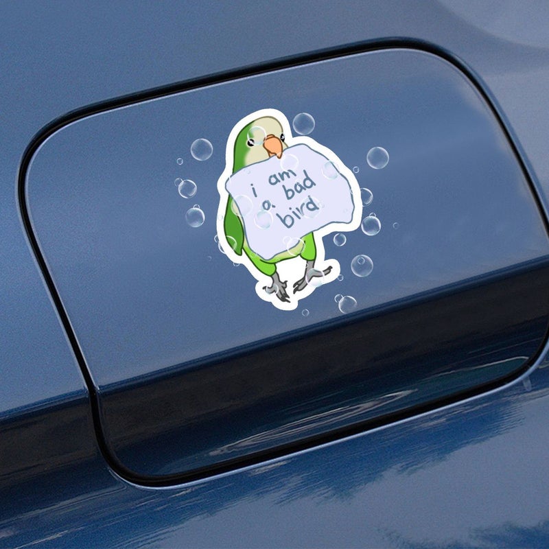 Green Monk Parakeet Bird Sticker 1pc Quantity - Image 5