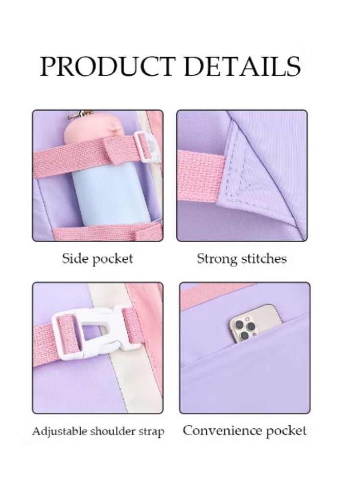 DUNISO Macaron Color - Blocking Backpack | Cute Charms, Bursting with Girly Vibes - Image 4