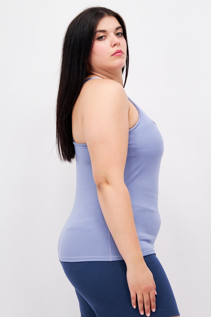 PUMA تي شيرت تدريب مبطن للنساء، أزرق فولاذي - Image 3