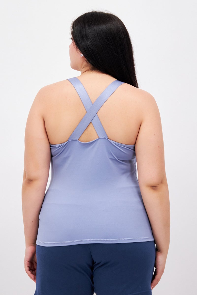 PUMA تي شيرت تدريب مبطن للنساء، أزرق فولاذي - Image 4