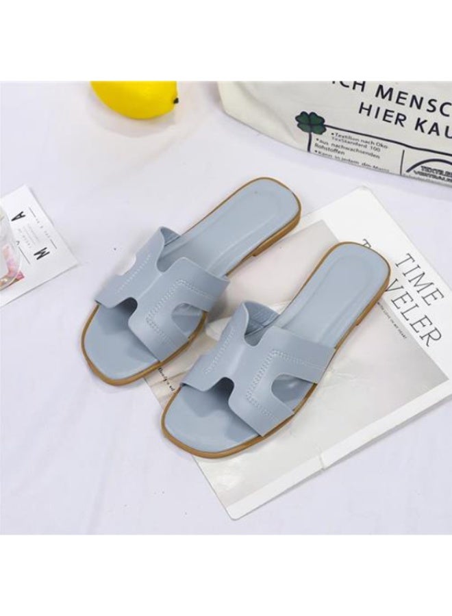 Rup Art صنادل مسطحة زرقاء فاتحة مريحة بتصميم بسيط للنساء والسيدات خفيفة الوزن - Image 3